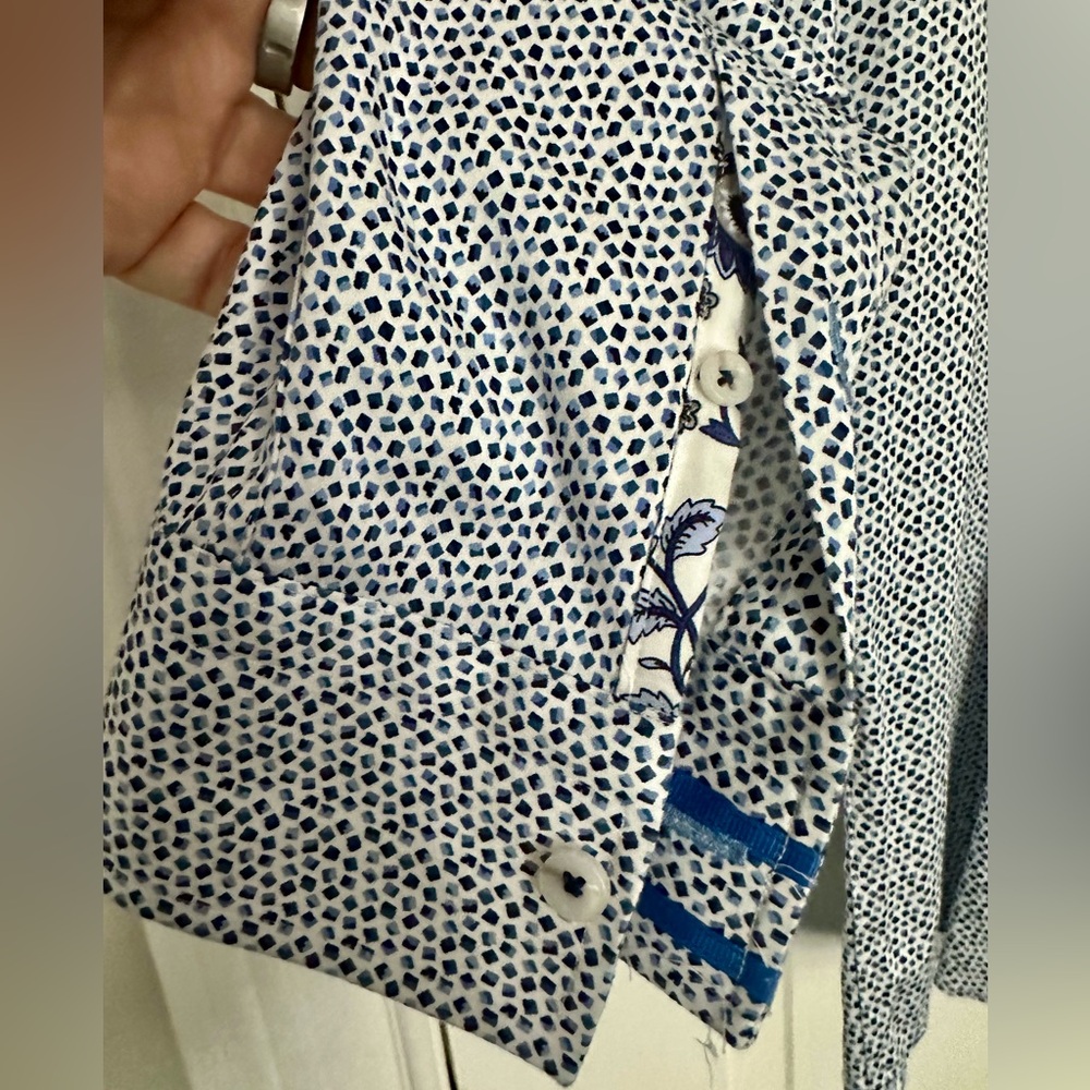 Robert Graham White and Navy Microdot Dress Shirt - Picture 2 of 14